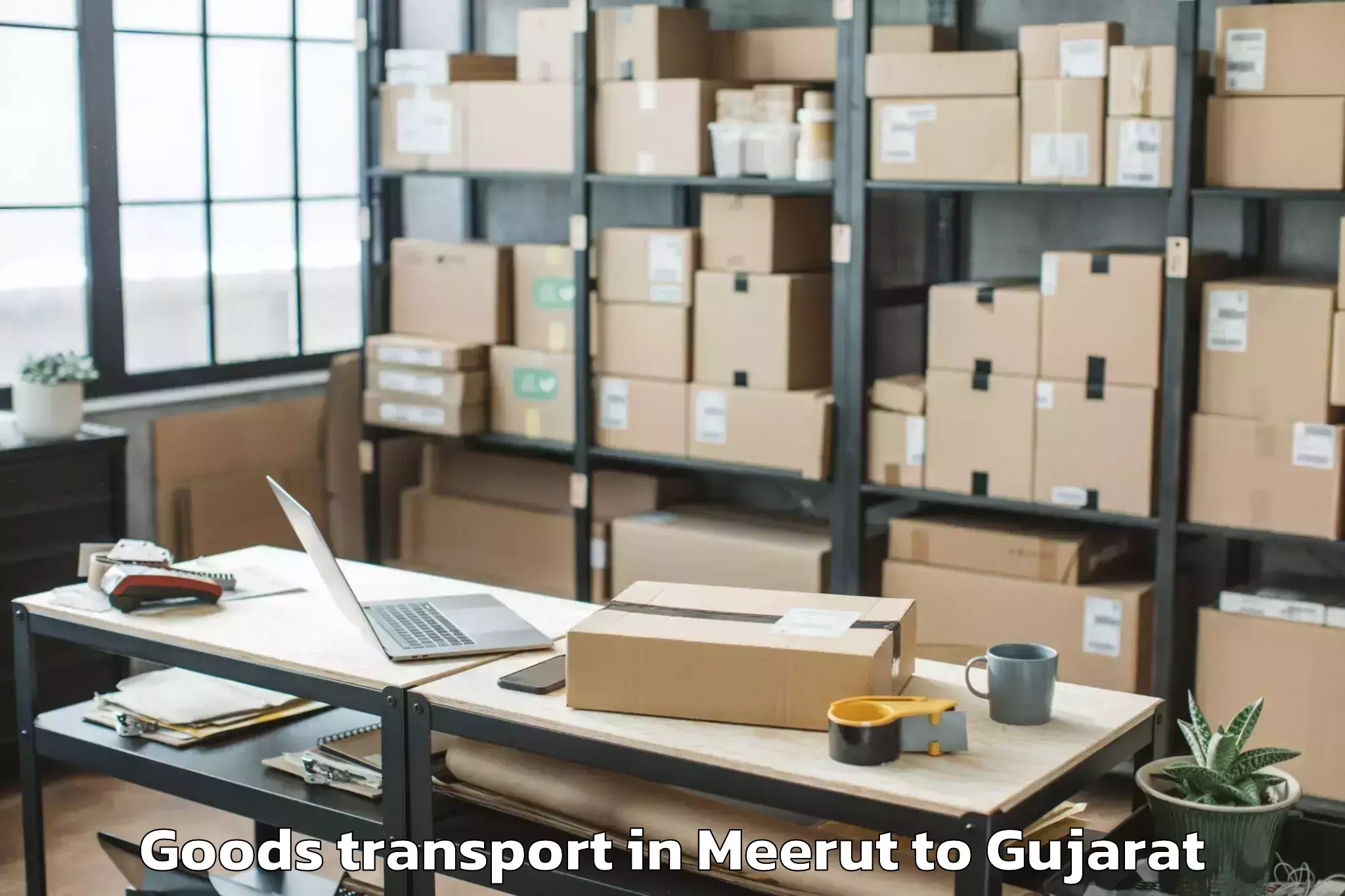 Trusted Meerut to Dehgam Goods Transport